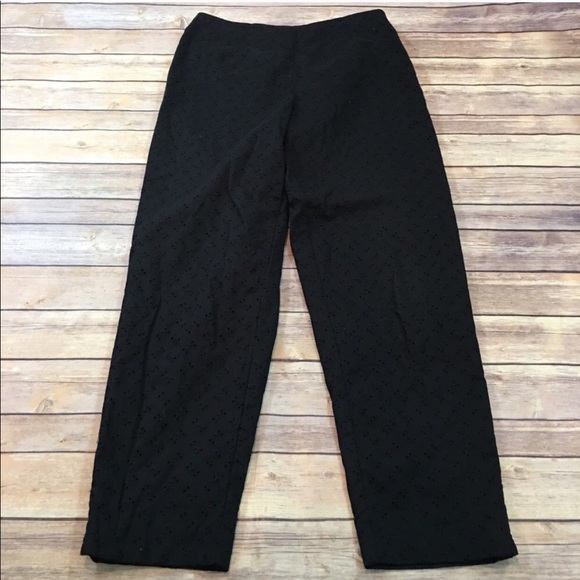 SOLD 8 Talbots Black Lace Tapered Leg Dress Pants - Picture 5 of 8